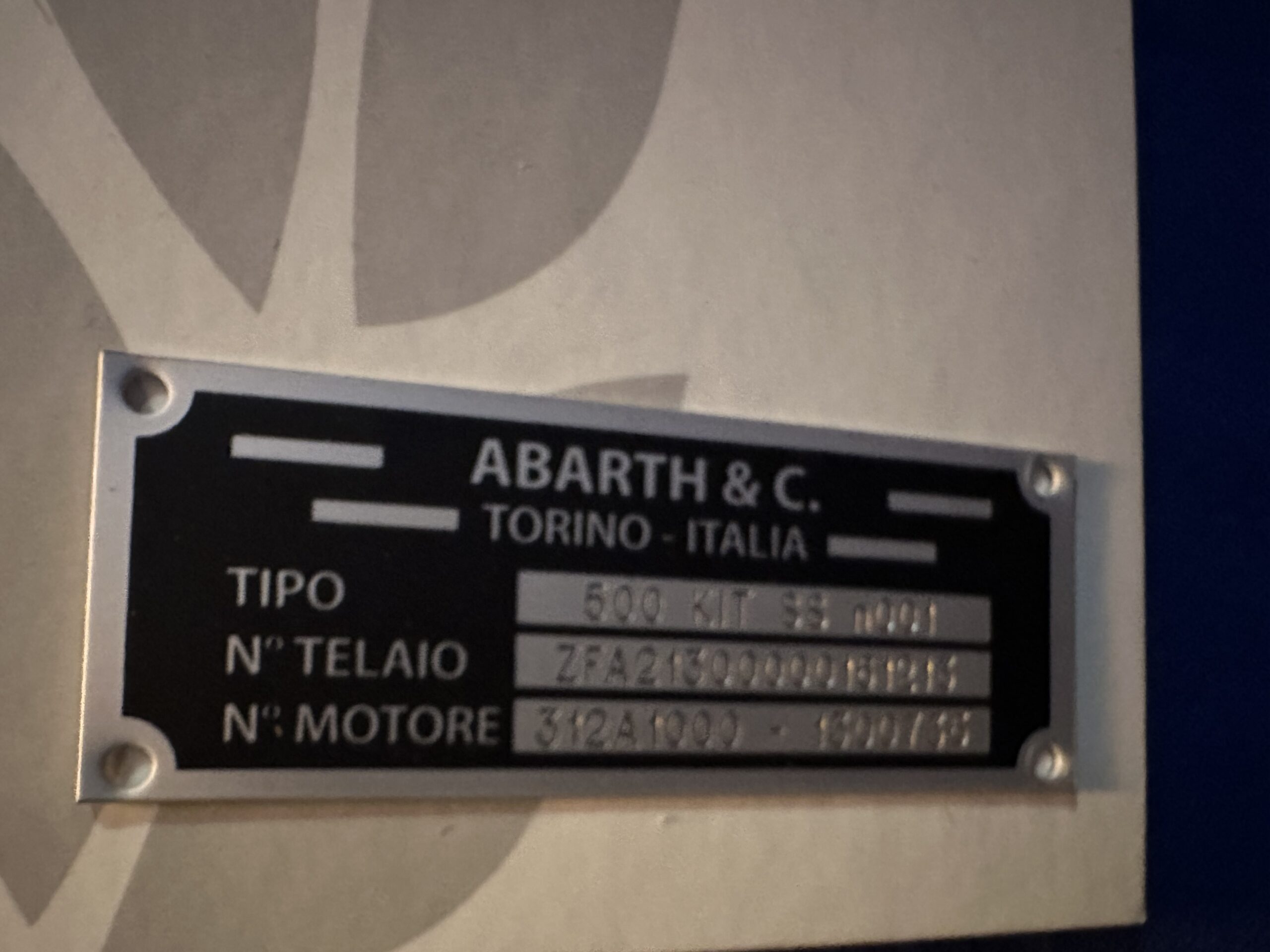 ABARTH 500 “OPENING EDITION” KIT SS NUMERO 001 160 CH “GRIOGIO CAMPOVOLO” CLASSICHE !