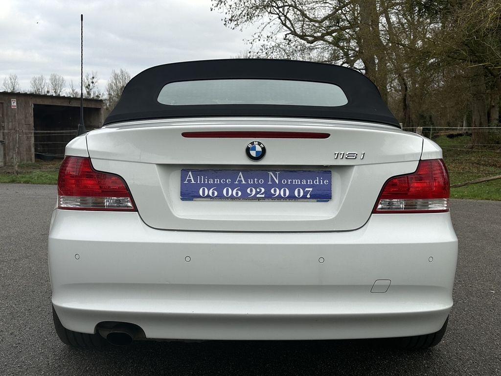 BMW 118 I CABRIOLET 143 CH ALPINWEISS CUIR NOIR 25400 KMS 1ère MAIN HISTORIQUE BMW!