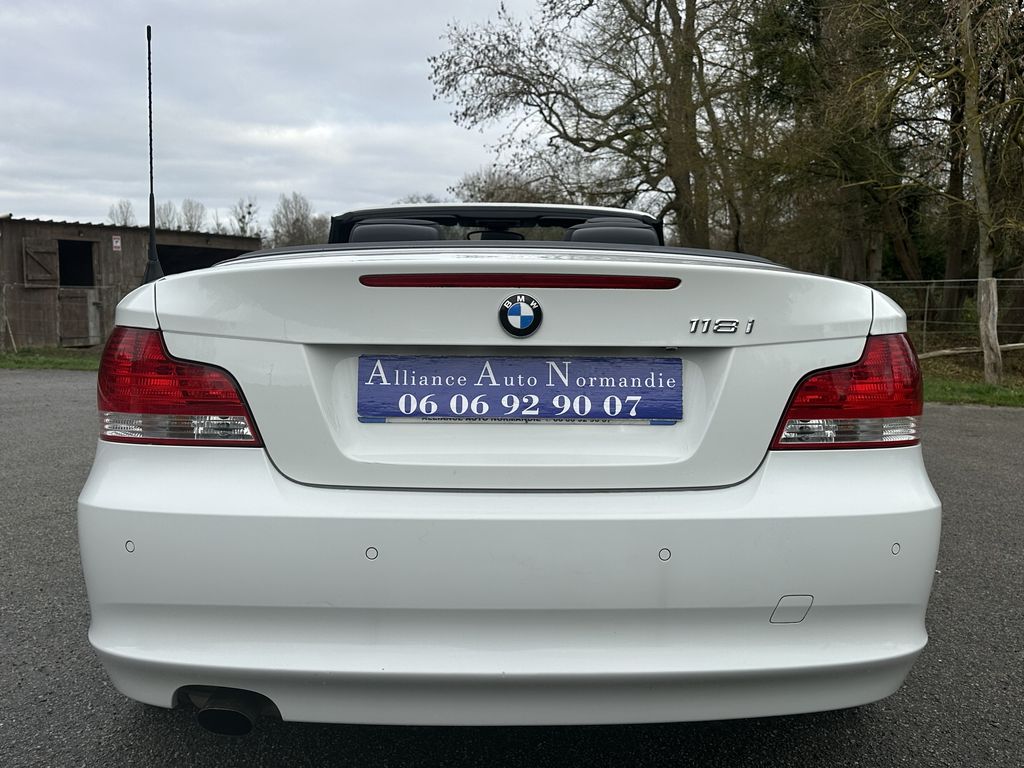 BMW 118 I CABRIOLET 143 CH ALPINWEISS CUIR NOIR 25400 KMS 1ère MAIN HISTORIQUE BMW!