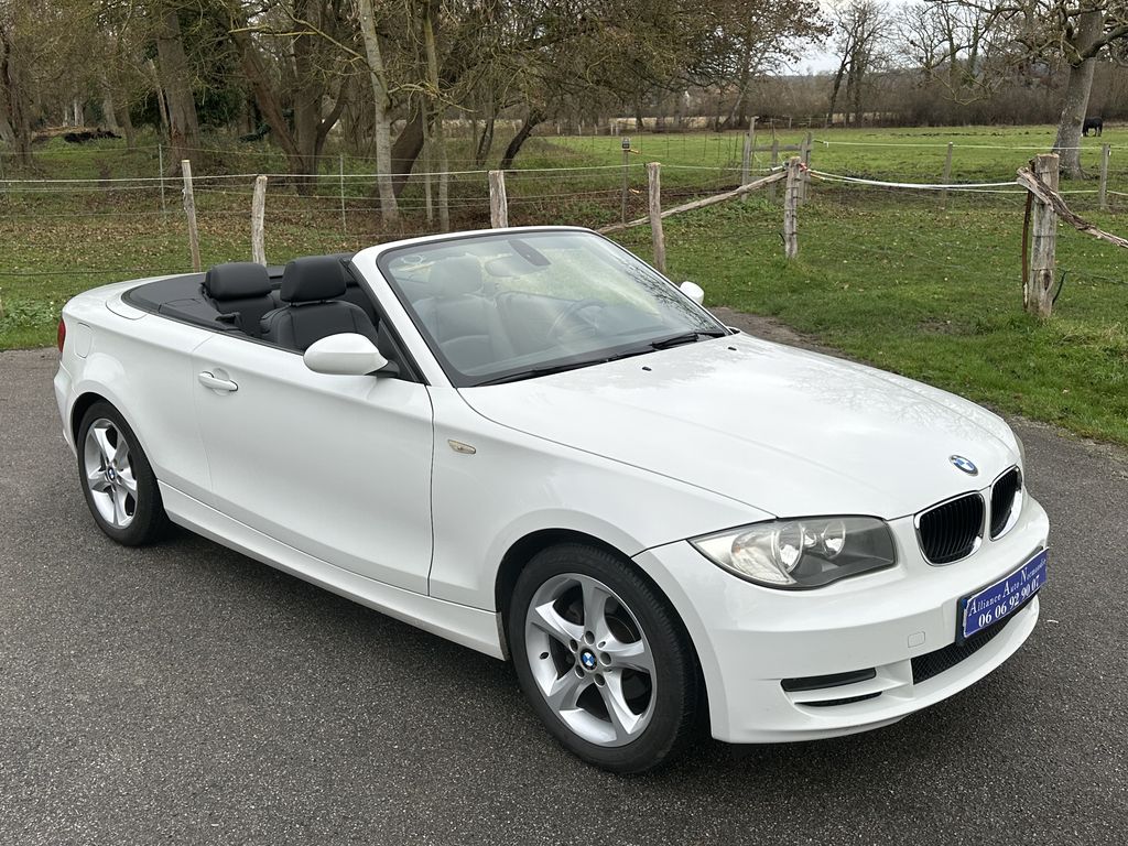 BMW 118 I CABRIOLET 143 CH ALPINWEISS CUIR NOIR 25400 KMS 1ère MAIN HISTORIQUE BMW!