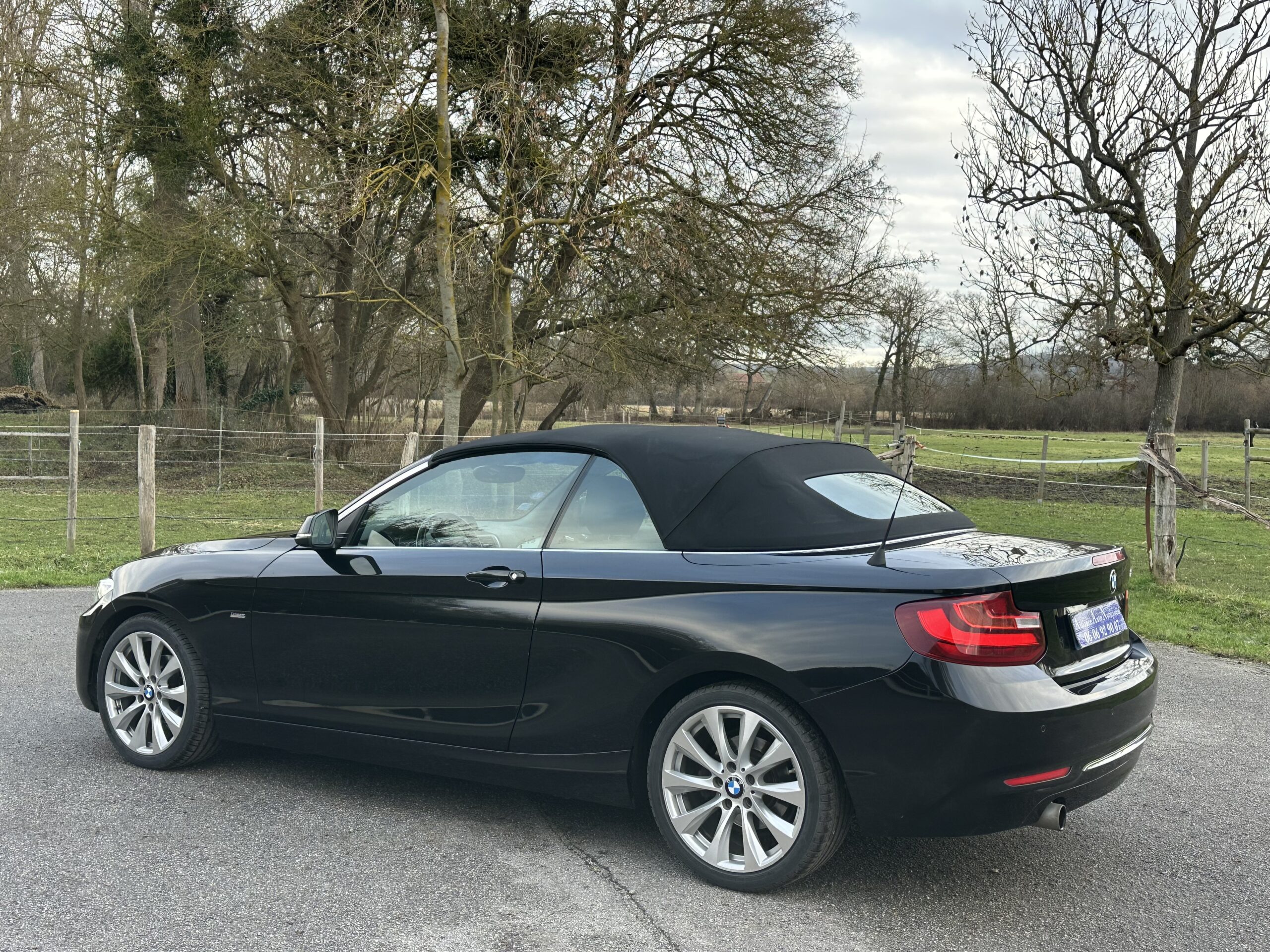 BMW 218 I CABRIOLET 136 CH NOIR CUIR NOIR BOITE SEPTRONIQUE 8 NOIR/CUIR NOIR