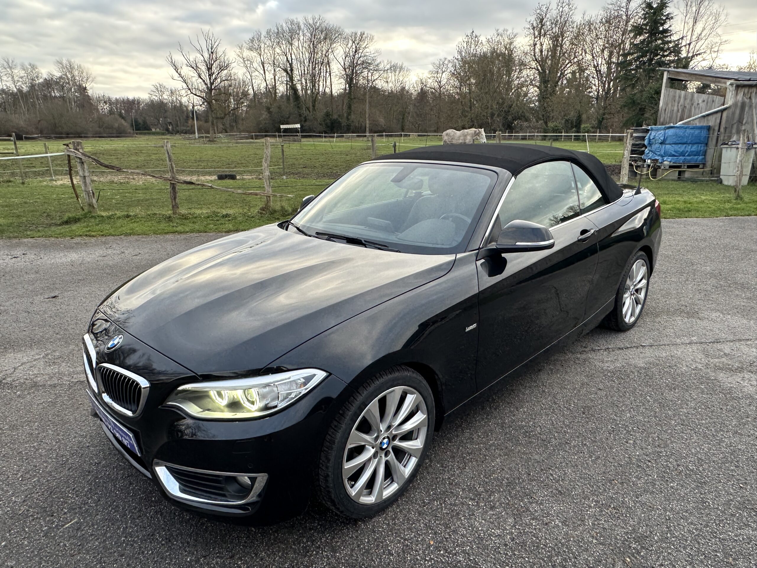 BMW 218 I CABRIOLET 136 CH NOIR CUIR NOIR BOITE SEPTRONIQUE 8 NOIR/CUIR NOIR