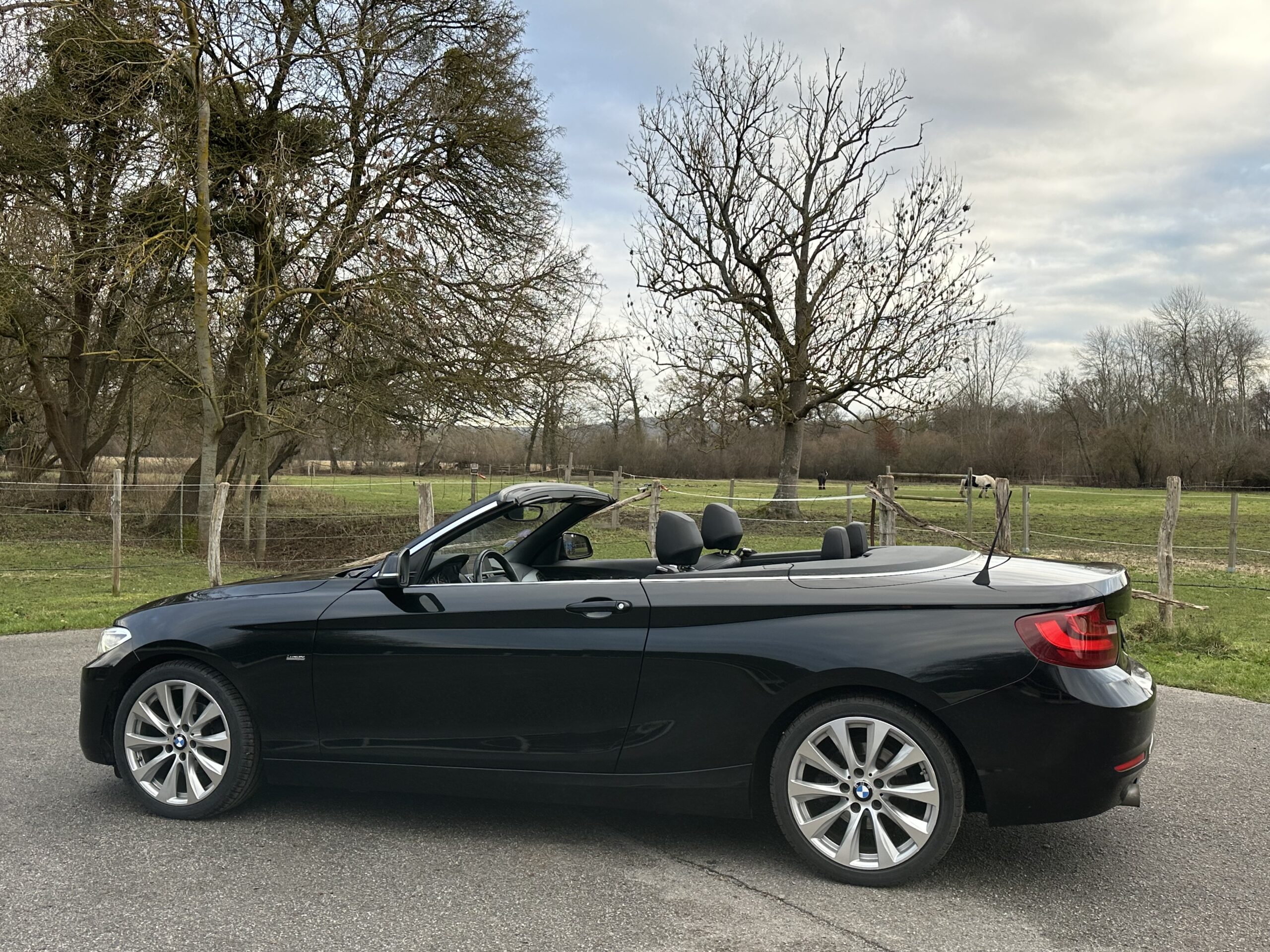 BMW 218 I CABRIOLET 136 CH NOIR CUIR NOIR BOITE SEPTRONIQUE 8 NOIR/CUIR NOIR