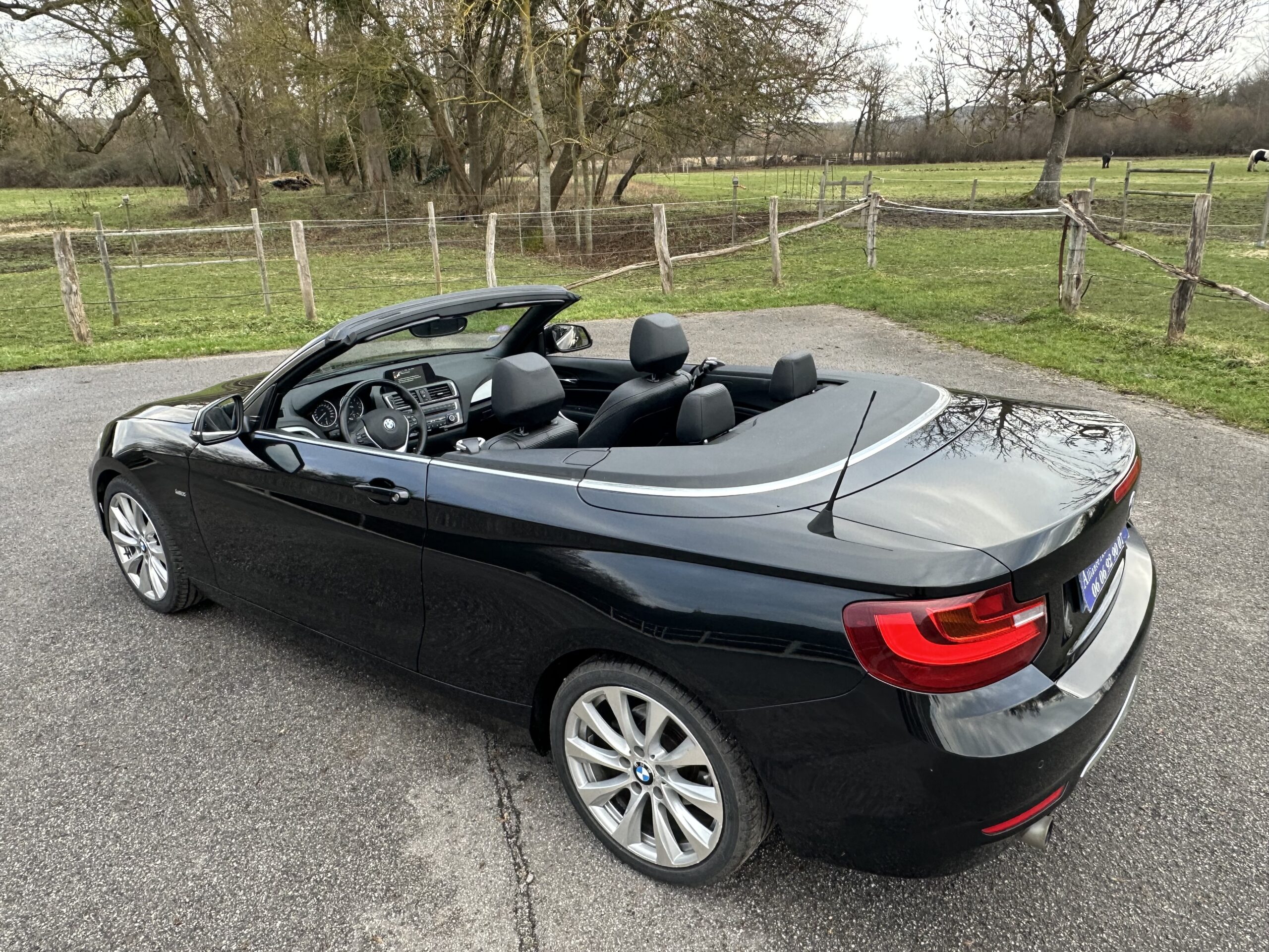 BMW 218 I CABRIOLET 136 CH NOIR CUIR NOIR BOITE SEPTRONIQUE 8 NOIR/CUIR NOIR