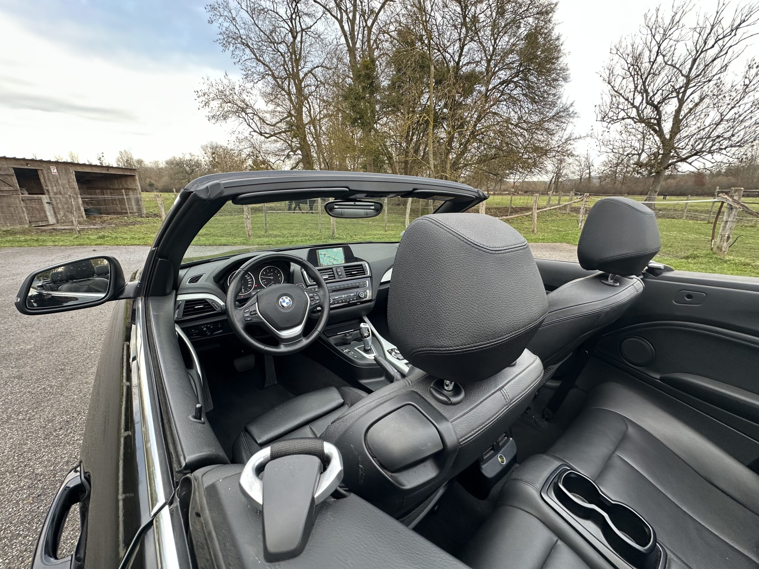 BMW 218 I CABRIOLET 136 CH NOIR CUIR NOIR BOITE SEPTRONIQUE 8 NOIR/CUIR NOIR