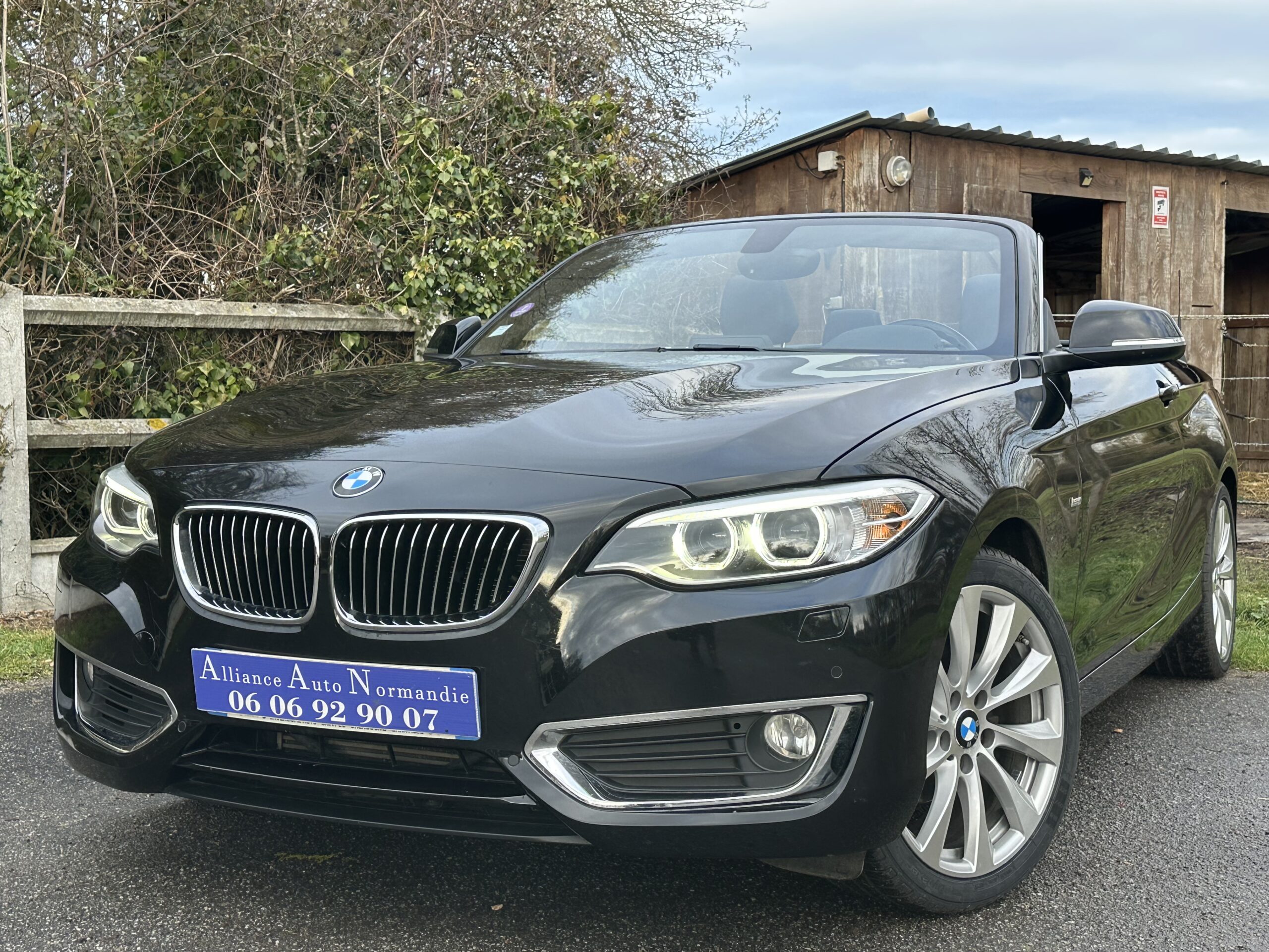 BMW 218 I CABRIOLET 136 CH NOIR CUIR NOIR BOITE SEPTRONIQUE 8 NOIR/CUIR NOIR