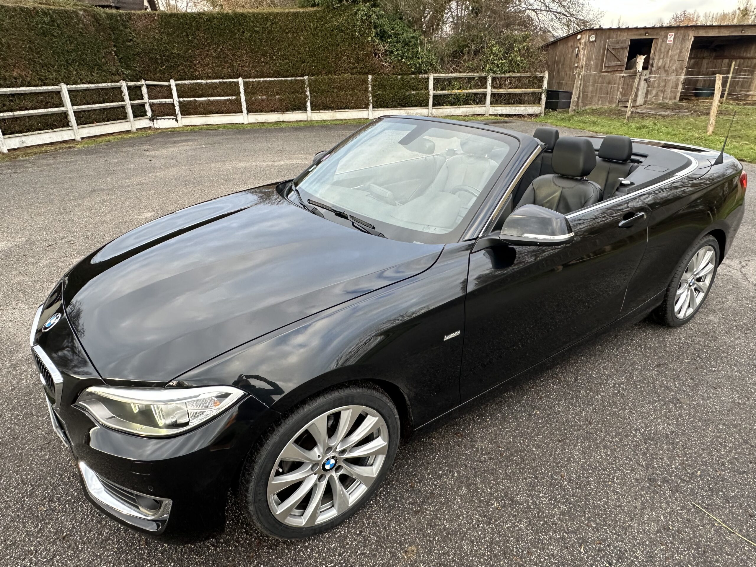 BMW 218 I CABRIOLET 136 CH NOIR CUIR NOIR BOITE SEPTRONIQUE 8 NOIR/CUIR NOIR