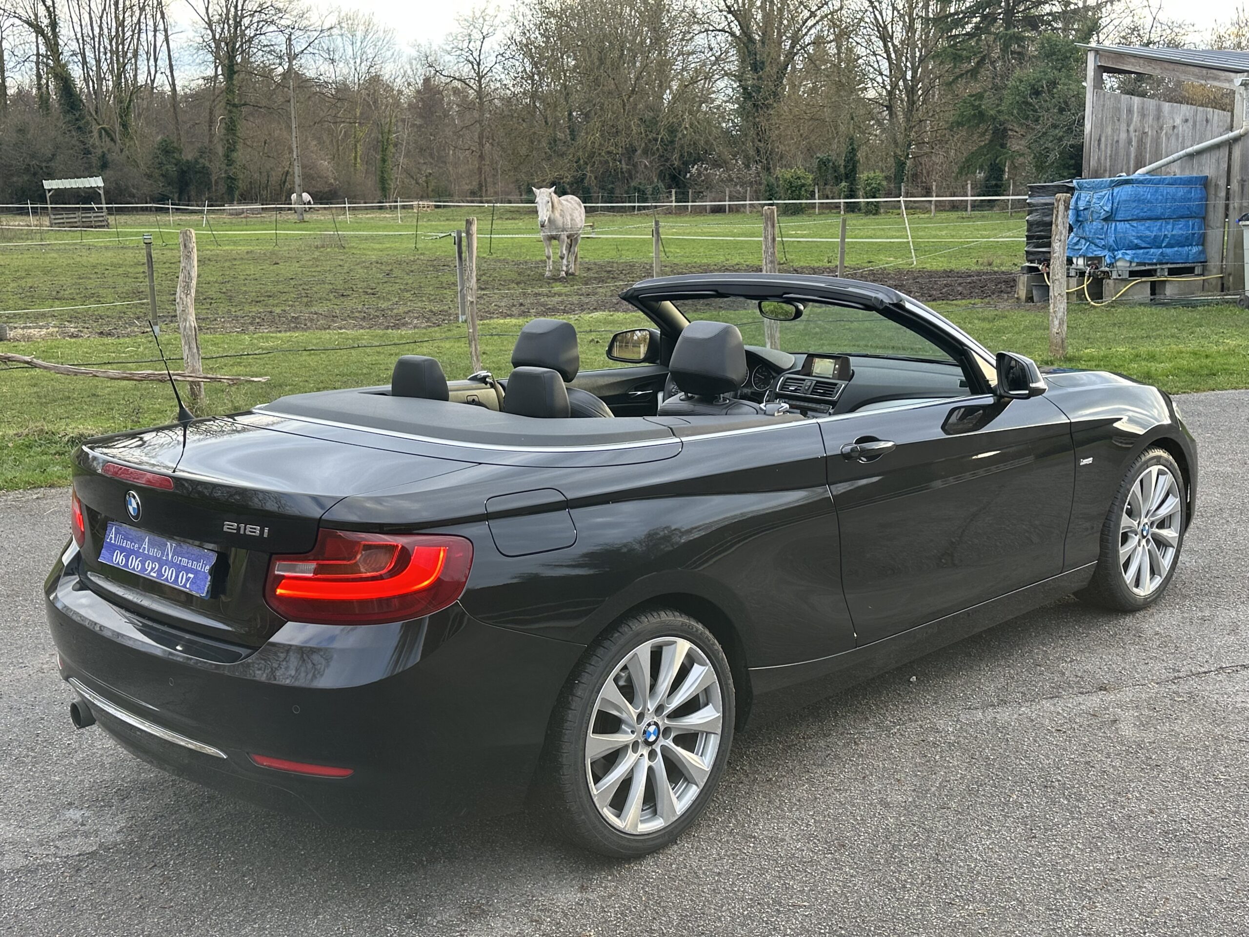 BMW 218 I CABRIOLET 136 CH NOIR CUIR NOIR BOITE SEPTRONIQUE 8 NOIR/CUIR NOIR